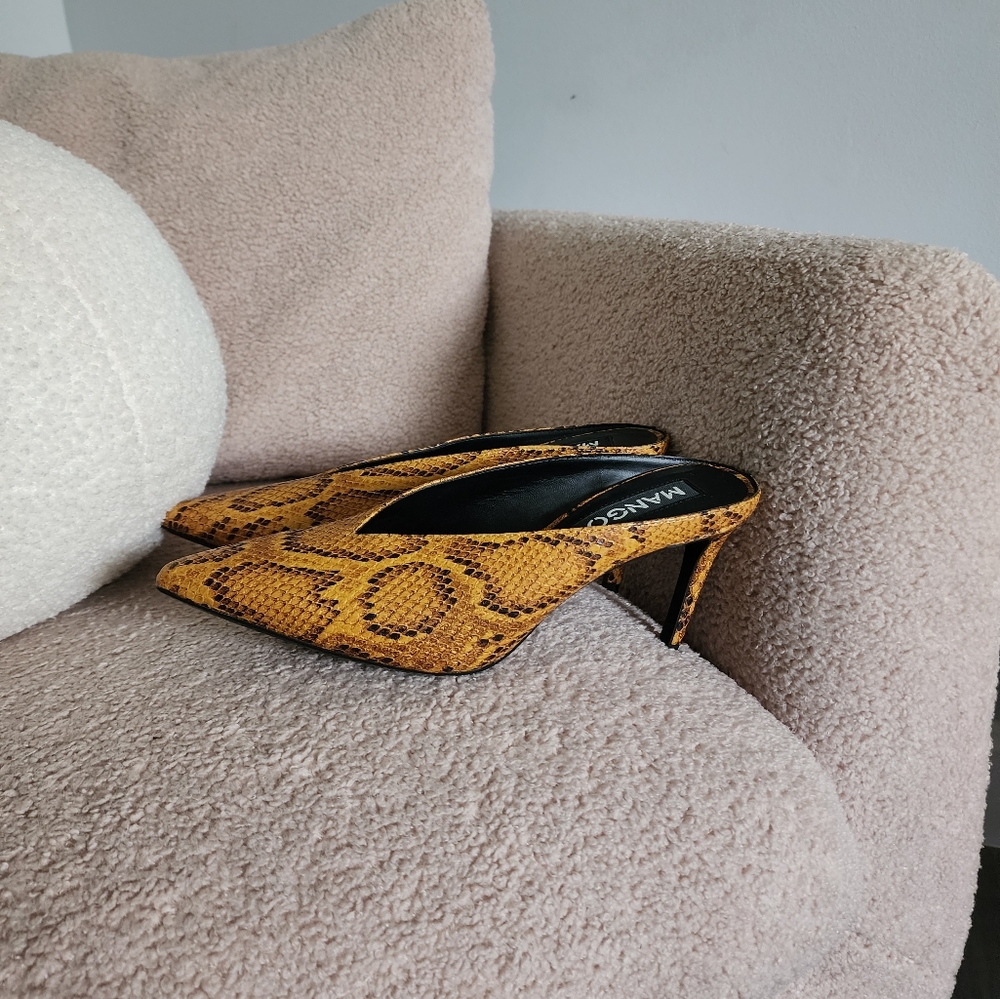 Mango Snakeskin Print Heels - Picture 2 of 4